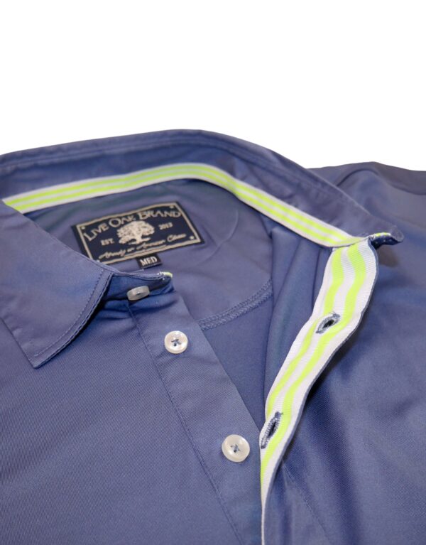 LIVE OAK BRAND-MEN'S SOLID PERFORMANCE POLO, NEWPORT BLUE - Image 4