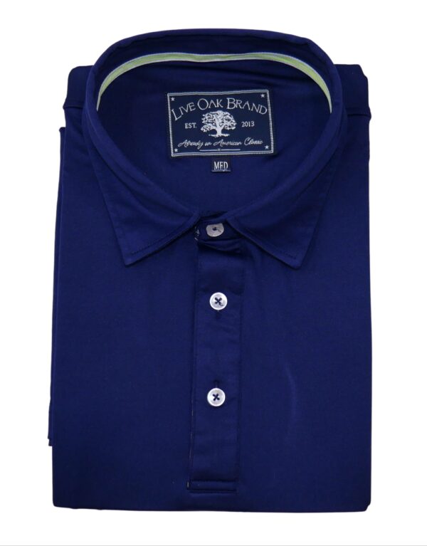 LIVE OAK BRAND-MEN'S SOLID PERFORMANCE POLO, TRUE NAVY