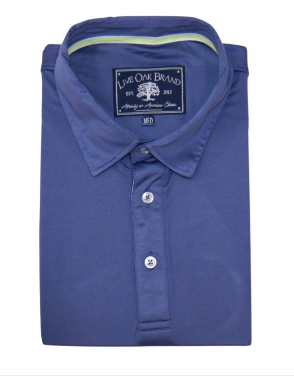 LIVE OAK BRAND-MEN'S SOLID PERFORMANCE POLO, NEWPORT BLUE