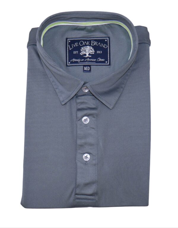 LIVE OAK BRAND-MEN'S SOLID SS PERFORMANCE POLO, SLATE