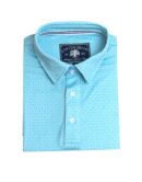 LIVE OAK BRAND-MEN'S PAISLEY PERFORMANCE POLO, AQUA