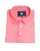 LIVE OAK BRAND-MEN'S PAISLEY SS PERFORMANCE POLO, CORAL