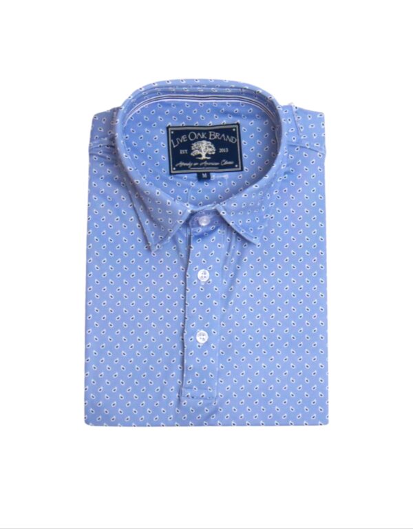 LIVE OAK BRAND-MEN'S PAISLEY PERFORMANCE POLO, LAVENDER