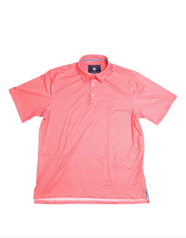 LIVE OAK BRAND-MEN'S PAISLEY SS PERFORMANCE POLO, CORAL - Image 2