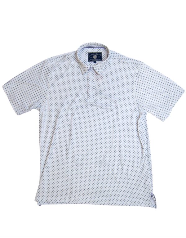 LIVE OAK BRAND-MEN'S PAISLEY PERFORMANCE POLO, WHITE - Image 2