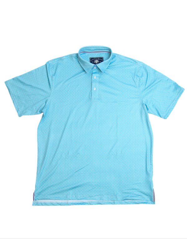 LIVE OAK BRAND-MEN'S PAISLEY PERFORMANCE POLO, AQUA - Image 2