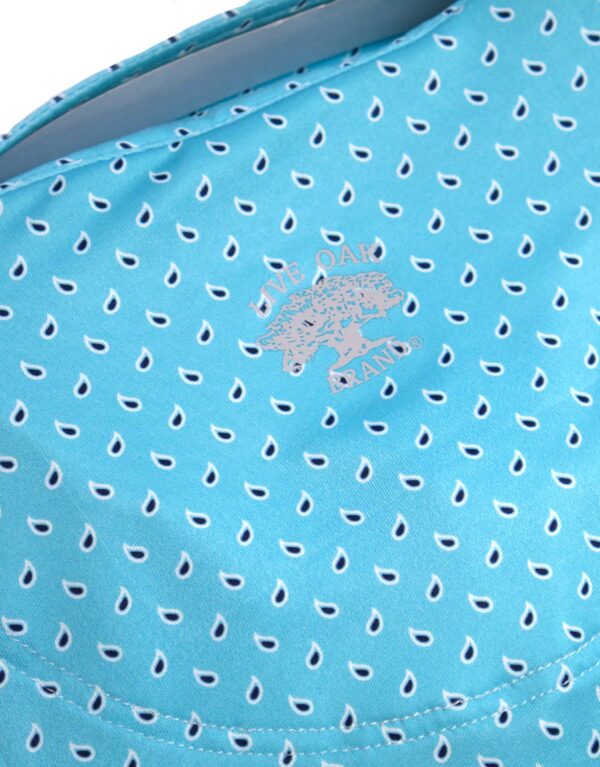 LIVE OAK BRAND-MEN'S PAISLEY PERFORMANCE POLO, AQUA - Image 4
