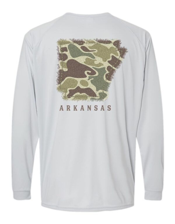 LIVE OAK BRAND-CAMO ARKANSAS, ADULT PERFORMANCE LS (PRINTED TO ORDER)