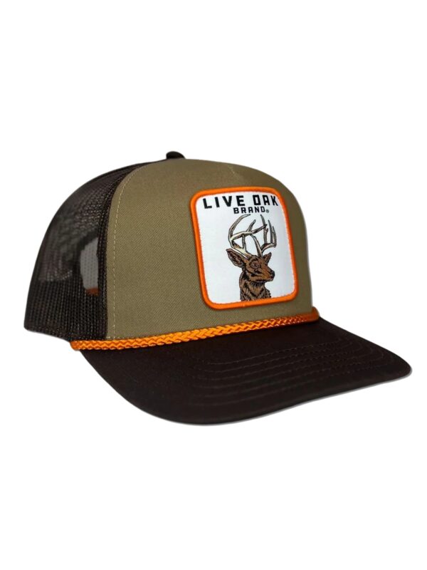 LIVE OAK BRAND-TRUCKER HAT, DEER EMBLEM