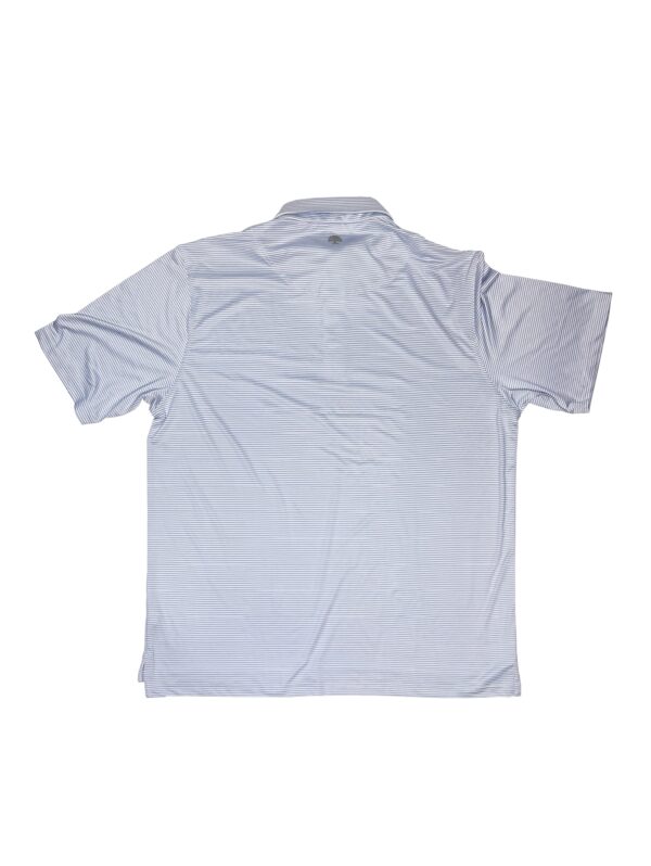LIVE OAK BRAND-MEN'S STRIPED SS PERFORMANCE POLO, BEL AIR BLUE - Image 3