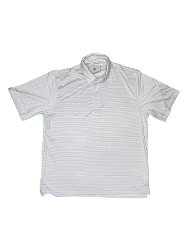 LIVE OAK BRAND-MEN'S STRIPED SS PERFORMANCE POLO, BLUE FOG - Image 2