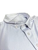 LIVE OAK BRAND-MEN'S STRIPED SS PERFORMANCE POLO, BEL AIR BLUE